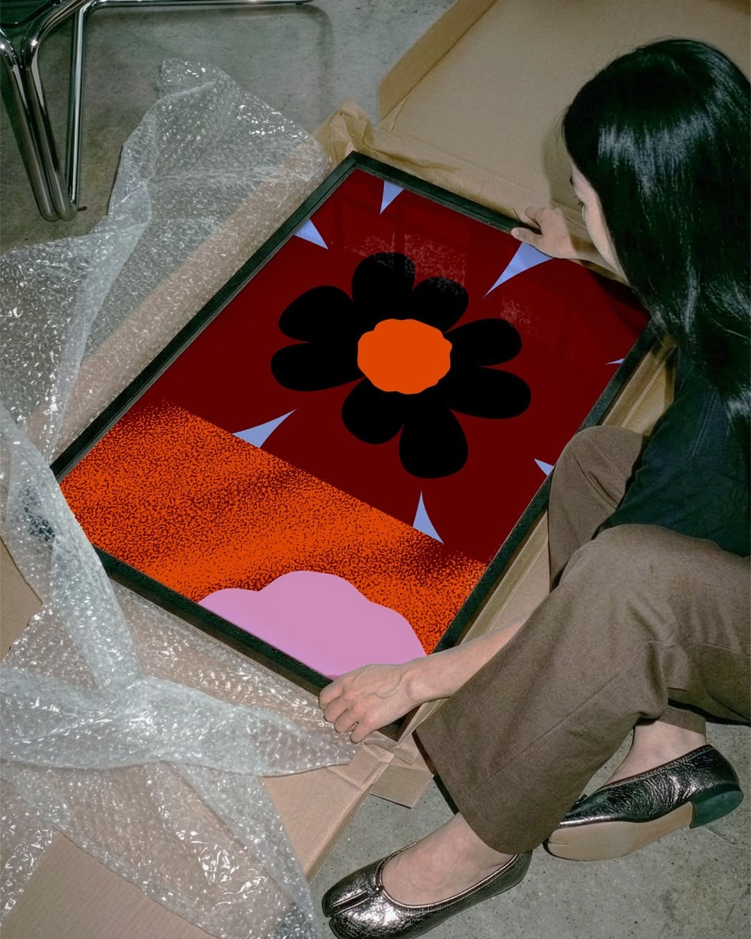 Cuadro flor roja